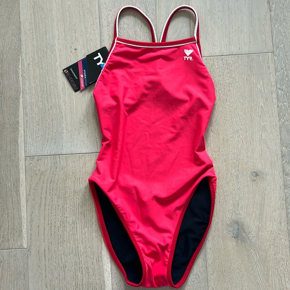 TYR Swimsuit Womens 30 Hydra Span Reversible Diamond Fit New